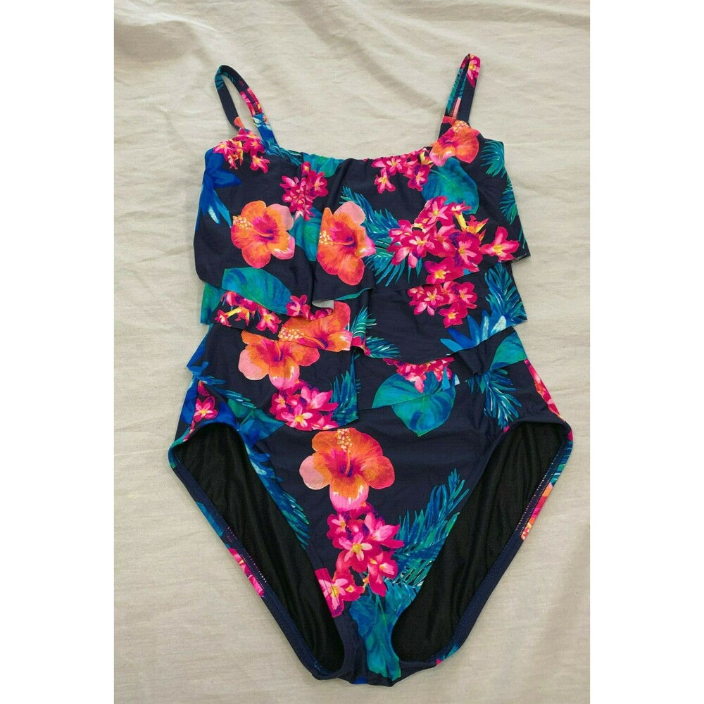 COCO REEF WOMENS RUFFLE UNDERWIRE SWIMSUIT ONE PIECE SIZE 10/34C - Picture 1 of 3